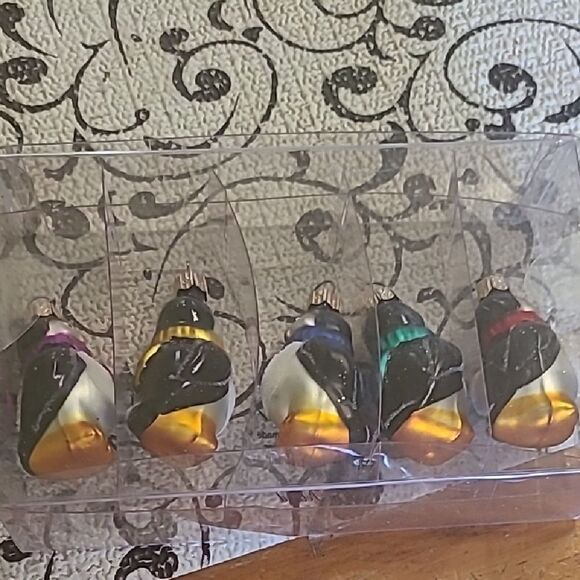 Polish Mini   Glass  Penguin Ornaments Set - Picture 1 of 2